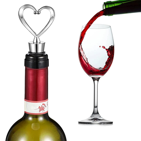 Zinc Alloy Heart Shape Wine Bottle Stopper