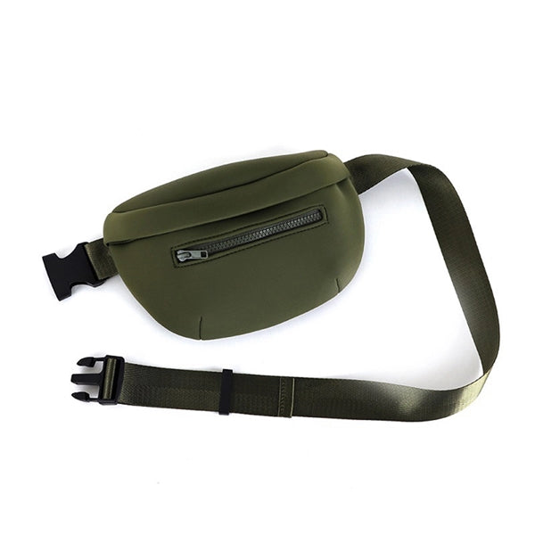 Neoprene Zippered Fanny Pack Waist Bag w/Adjustable Belt