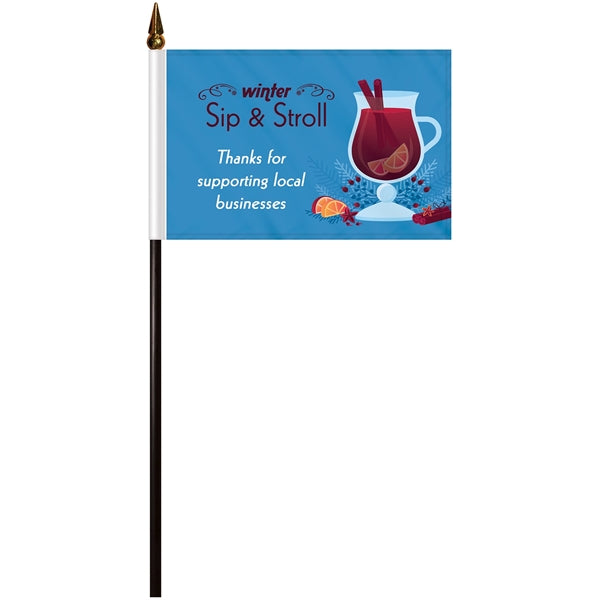 4" x 6" Double Sided Polyester Stick Flags