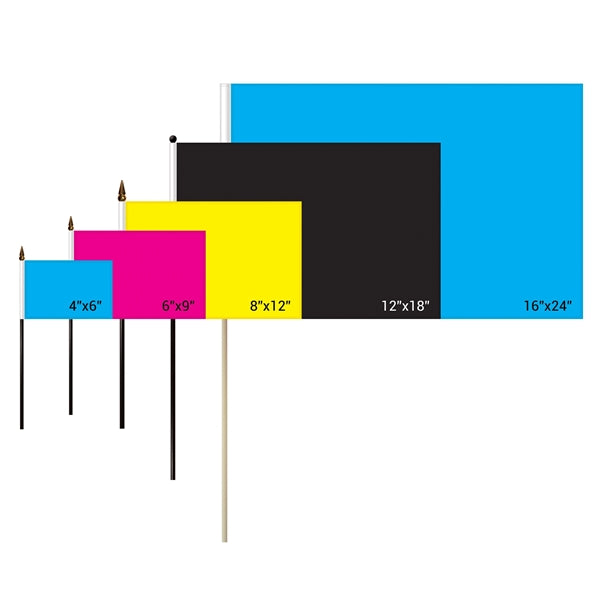 4" x 6" Double Sided Polyester Stick Flags