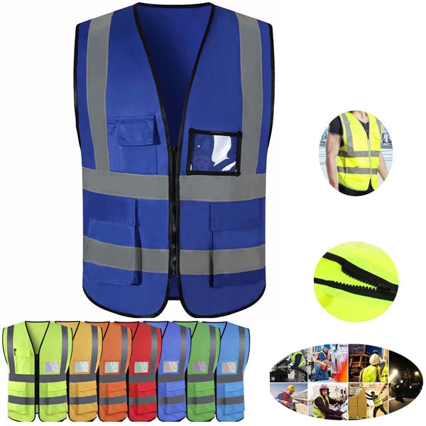 Reflective Safety Vest With Work Card Pocket