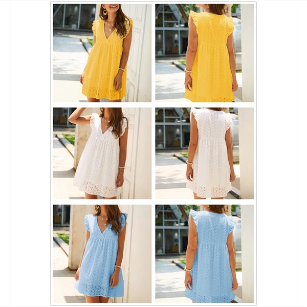 Women's Plain Floral Summer Lace Party Shift Dress