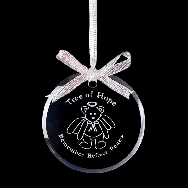 Round Glass Engraving Flat Ornament For Holida