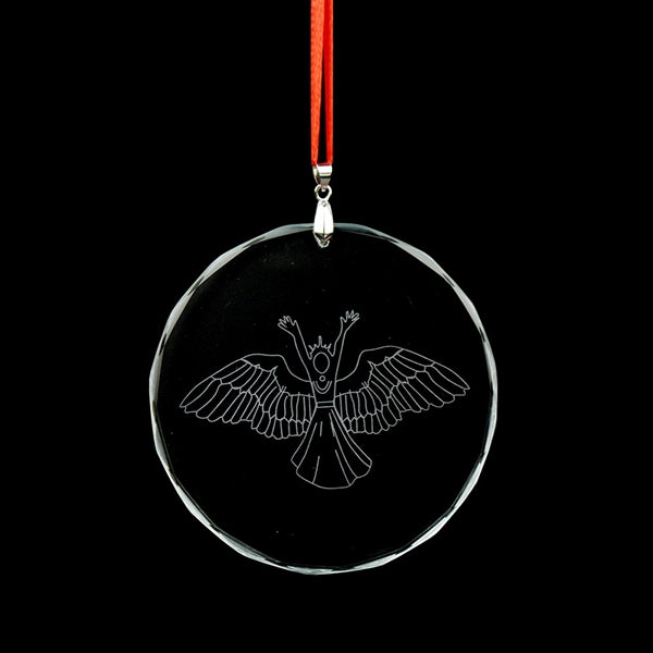 Round Glass Engraving Flat Ornament For Holida