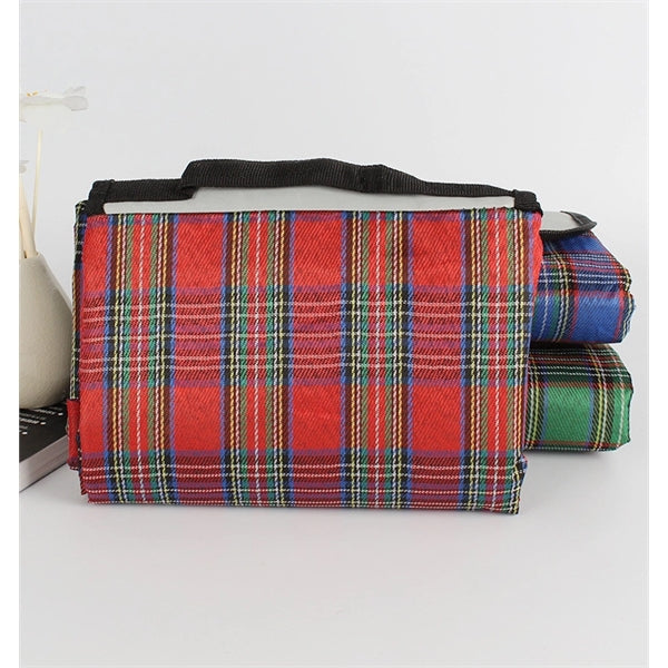 Roll-Up Portable Plaid Outdoor Picnic Blanket