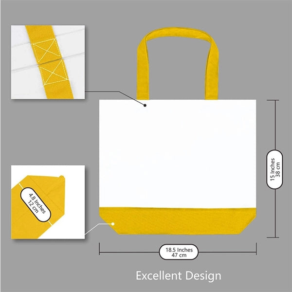 Large Capacity Two-Tones Canvas Tote Bag