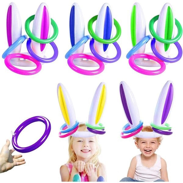 Pvc Inflatable Rabbit Head Game Throwing Ring