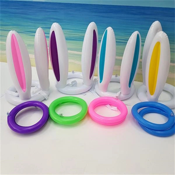Pvc Inflatable Rabbit Head Game Throwing Ring
