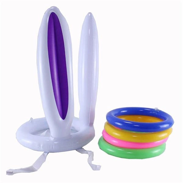 Pvc Inflatable Rabbit Head Game Throwing Ring