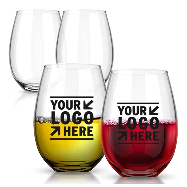 Printed12oz Stemless White Red Wine Glass