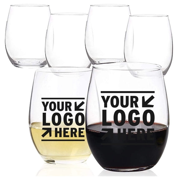 Printed12oz Stemless White Red Wine Glass