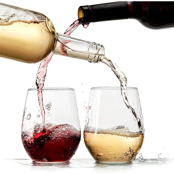 Printed12oz Stemless White Red Wine Glass