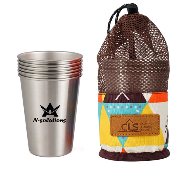 12 Oz Stainless Steel Drinking Cups Set