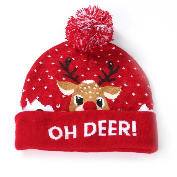 Printed Knit Pom Beanies with Cuff Hat Cap