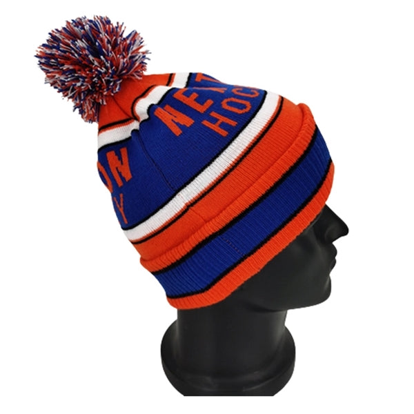 Printed Knit Pom Beanies with Cuff Hat Cap