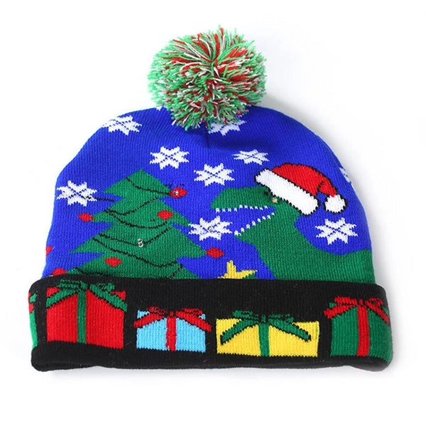 Printed Knit Pom Beanies with Cuff Hat Cap