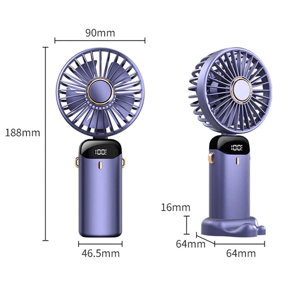 Led Digital Display Handheld Fan