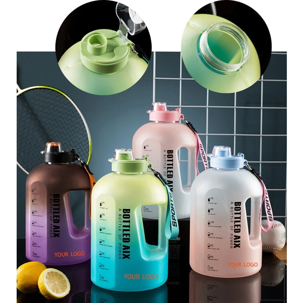 74.4Oz Water Bottle With Time Marker And Straw