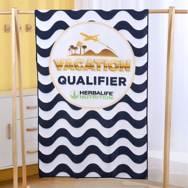 25"x 50" Sublimated Microfiber Terry Beach Towel
