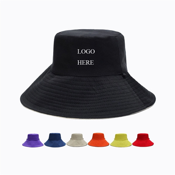 Reversible Wide Brim Cotton Bucket Cap