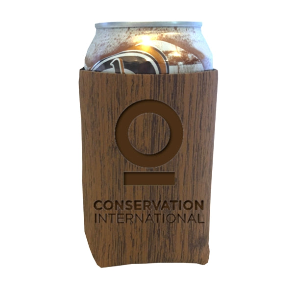 Wood Pattern Can Cooler