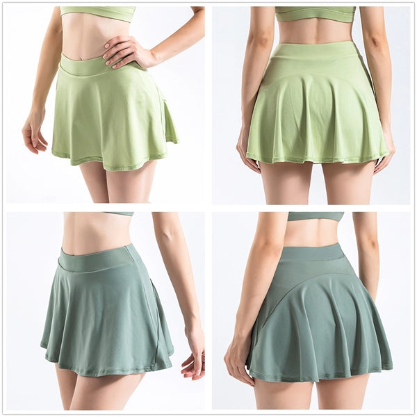 Workout Tennis Activewear Sports Skort With Built-in Shorts