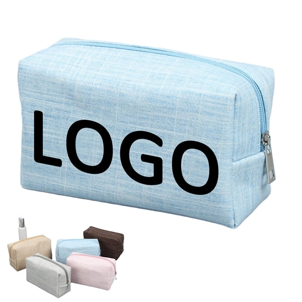 Canvas Travel Makeup Pouch & Cosmetic Toiletry Bag