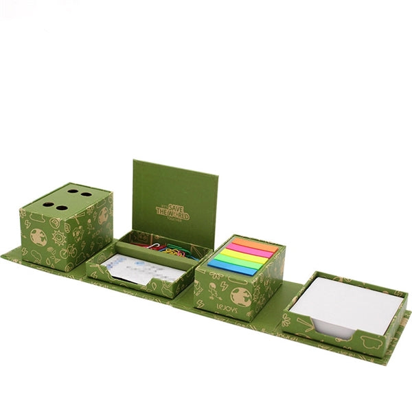 Executive Desk Organizer Box Memo Pad Sticky Note Holder