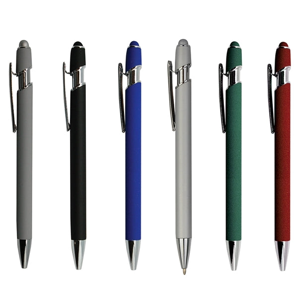 Donnie Soft Rubber Finish Aluminum Ballpoint Stylus Pen