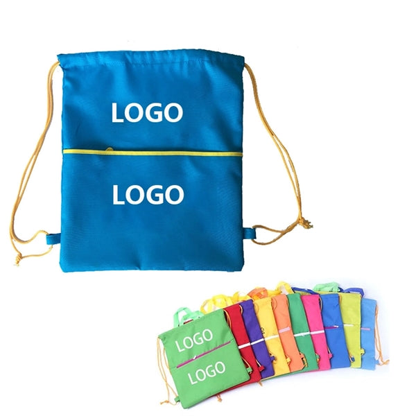 Zipped Drawstring Double Backpack