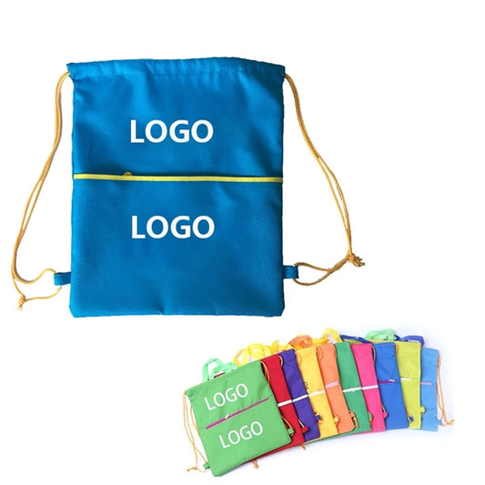 Zipped Drawstring Double Backpack
