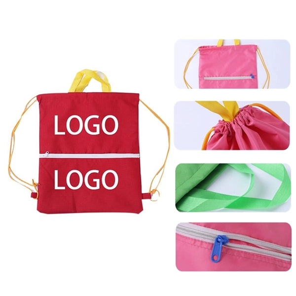 Zipped Drawstring Double Backpack
