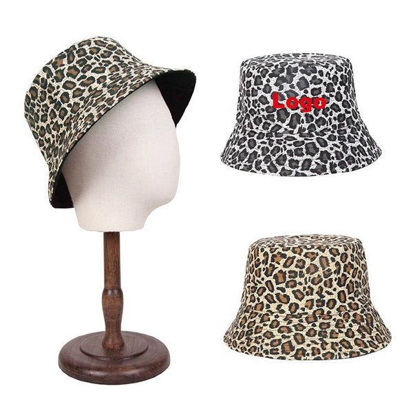 Cotton Blend Twill Outdoor Leopard-Print Bucket Hat