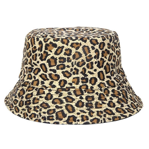 Cotton Blend Twill Outdoor Leopard-Print Bucket Hat