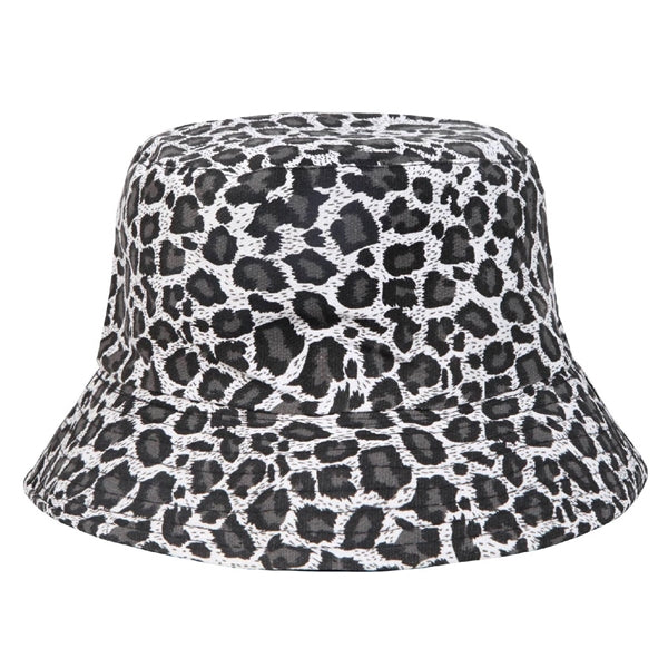 Cotton Blend Twill Outdoor Leopard-Print Bucket Hat