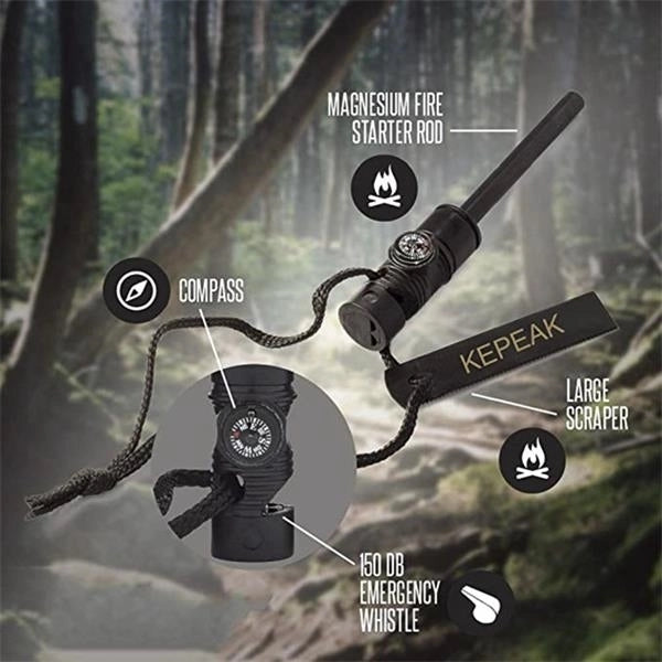 Emergency Fire Starters With Whistle Compass