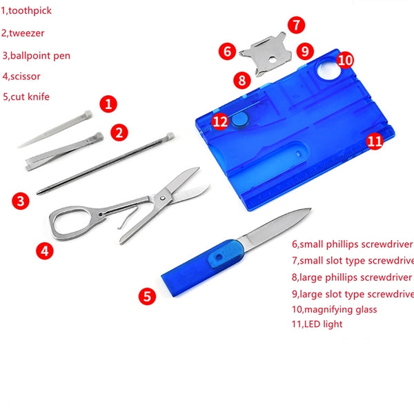 12-in-1 multi function tool kit card