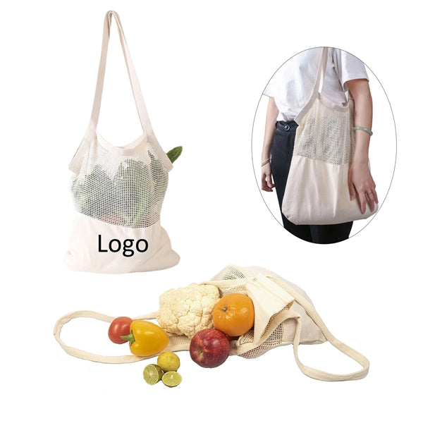 Cotton Mesh Net Bag with Handles