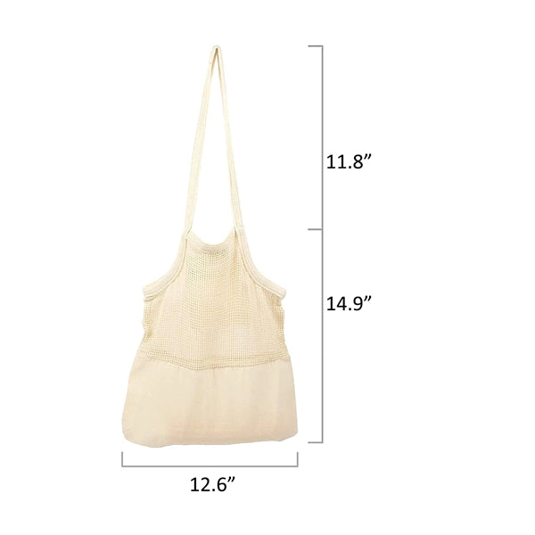 Cotton Mesh Net Bag with Handles