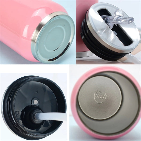 Stainless Steel Cola Can Shape Thermos Cup With Straw