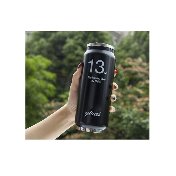 Stainless Steel Cola Can Shape Thermos Cup With Straw