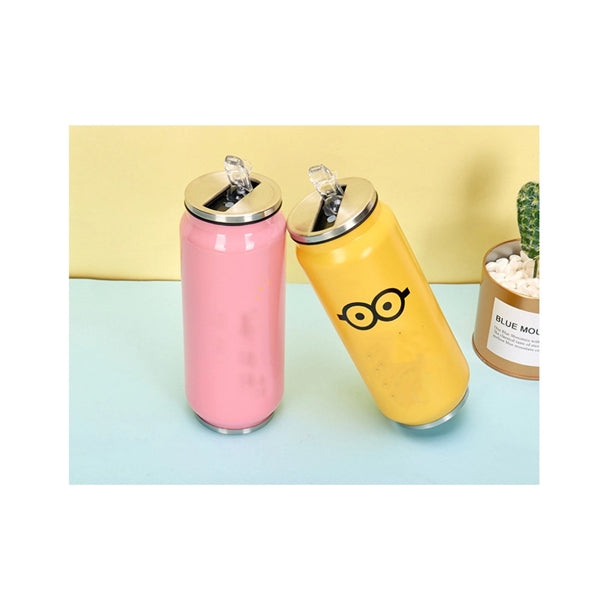 Stainless Steel Cola Can Shape Thermos Cup With Straw