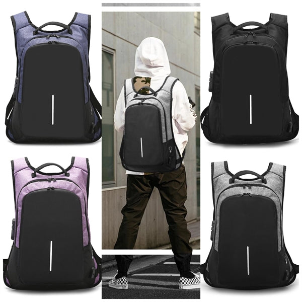 Laptop backpack with anti theft code lock