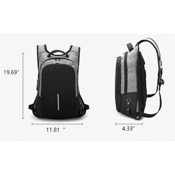 Laptop backpack with anti theft code lock