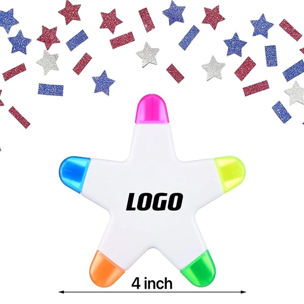 5-In-1 Star Shape Watercolor Highlighter Pens
