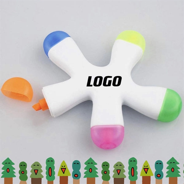 5-In-1 Star Shape Watercolor Highlighter Pens