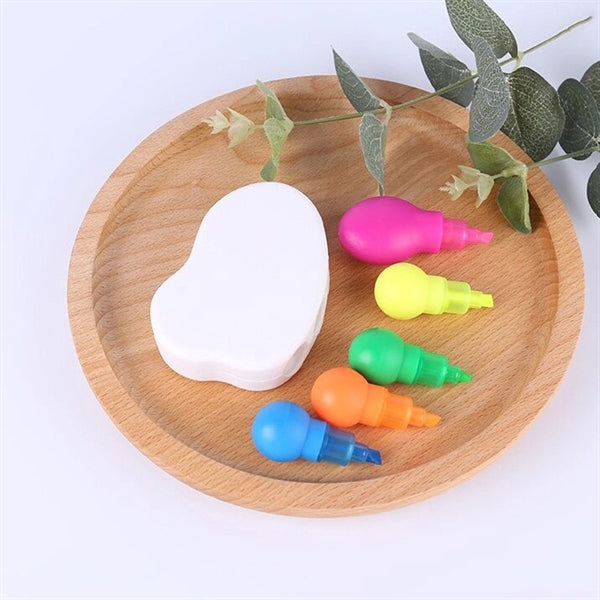5-In-1 Foot Shape Watercolor Highlighter Pens