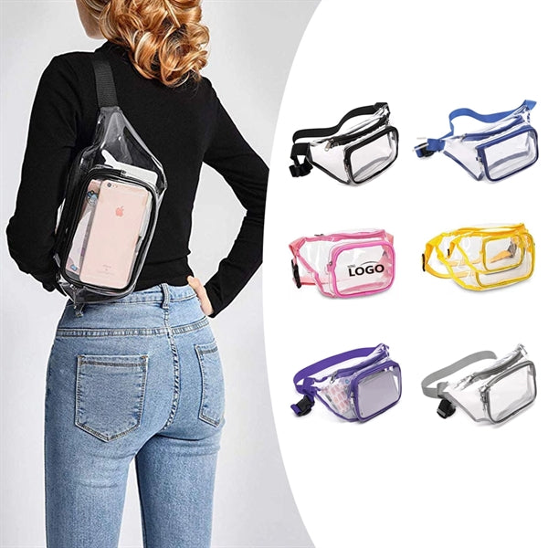 Outdoor Running Fanny Pack Clear PVC Storage Waist Bags