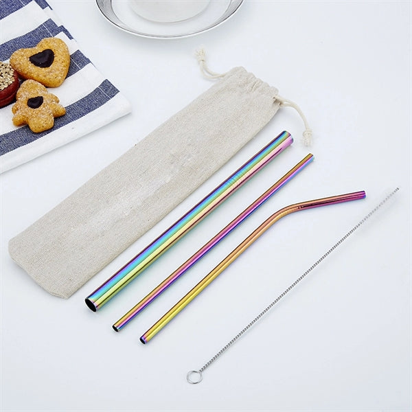 4Pcs Straw Set With Bag Packing