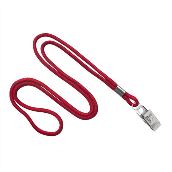 1/8" Blank Round Braid Lanyard (Bulldog Clip)
